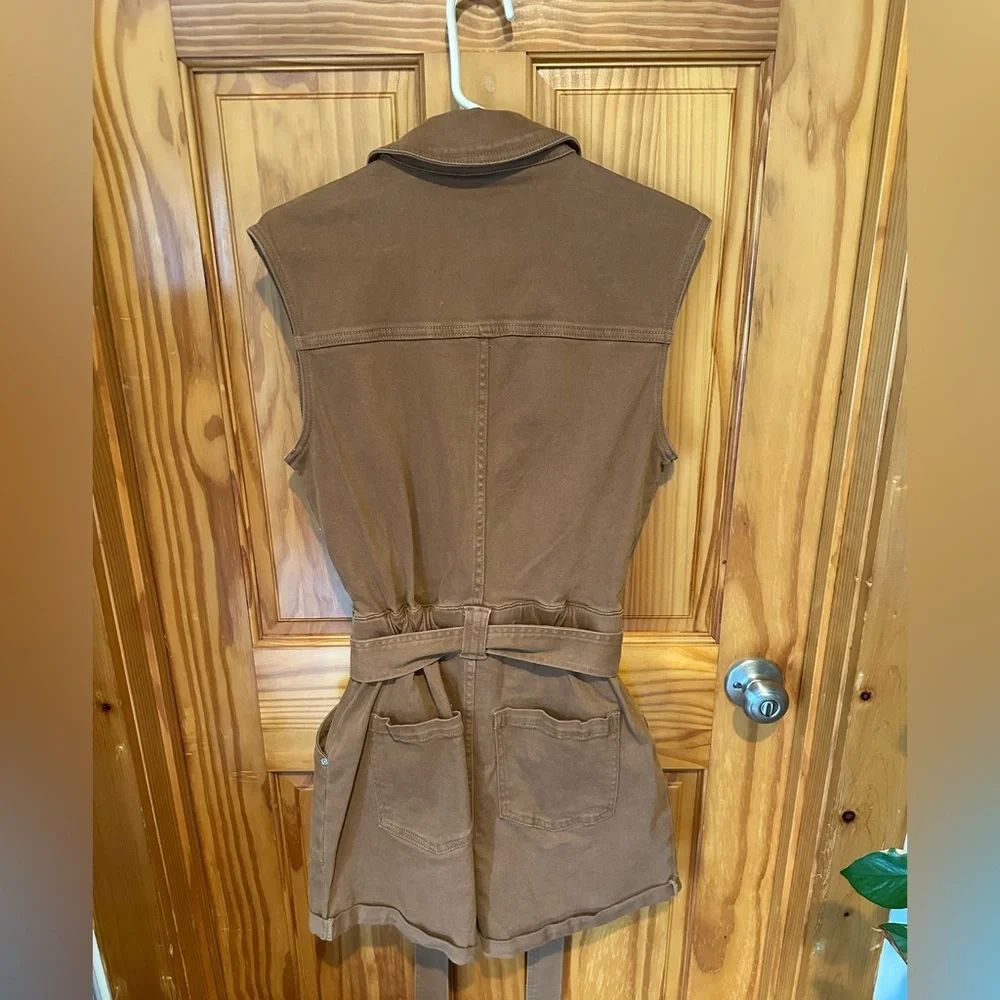 NWT Avec Les Files Brown Sleeveless Utility Jumpsuit - Picture 10 of 14